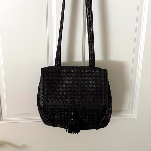 Jay Herbert by Sharif Black Woven Leather Shoulder Bag - Picture 2 of 14